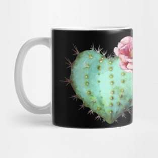 Cactus heart watercolor jellow flower Mug